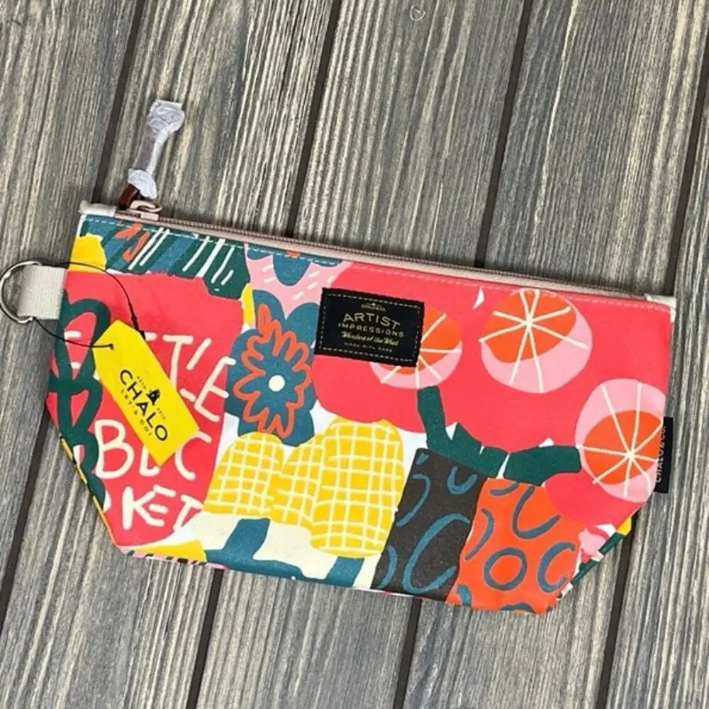 Chalo & Co‎ Artist Impressions Zipper Travel Makeup Cosmetic Bag Colorful